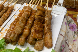 ワニ肉の串焼き(BBQスタイル)